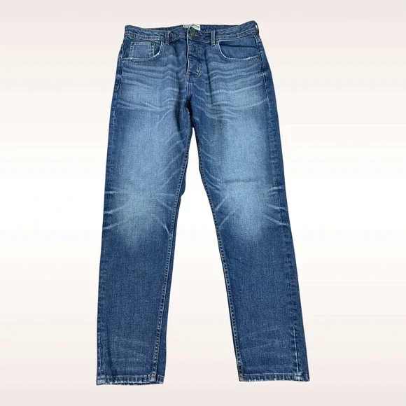 The Stronghold Selvedge Jeans Mens 36x31 Blue Relaxed Tapered Button Fly Stretch - Picture 2 of 16